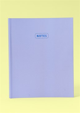 A stylish notebook that does what it says on the tin! Write all your very important 'notes', to-do lists, hopes and dreams in this classic design. This softback lilac notebook is perfect bound and contains high quality lined paper. This is a Scribbler exclusive product designed and printed in the UK. Dimensions: 200 x 250mm